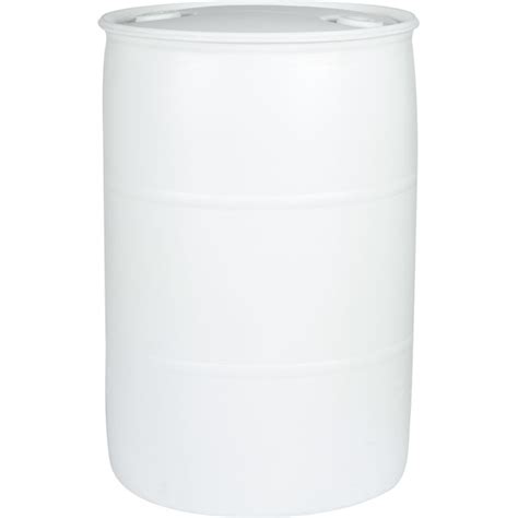 55 Gallon White Tight Head Plastic Drum Un Rated 2 Nps And 2 Buttress