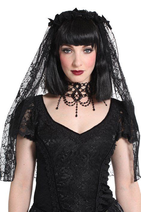 Delicate Black Lace Gothic Wedding Veil By Sinister Black Lace