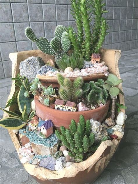 A Fairy Garden Made With Cacti I Love This Fairy Garden Pots