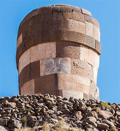Huge Cylindrical Pre Incan Chullpas Of Sillustani Peru Were Used As