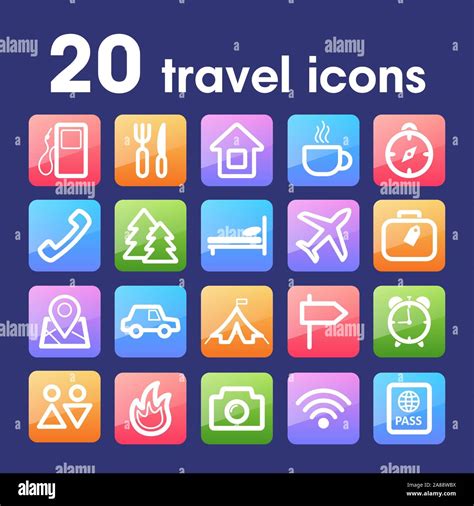 Traveling And Transport Flat Icons For Web And Mobile Applications