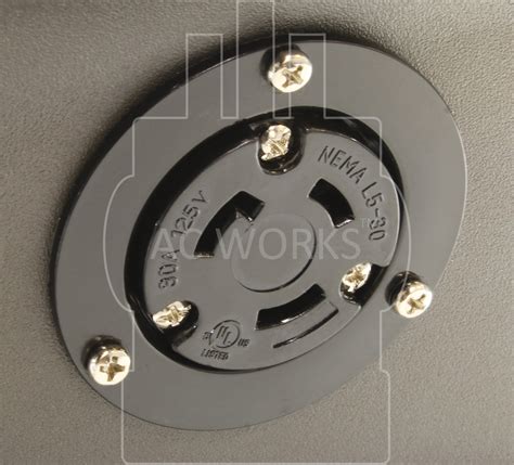 Ac Works® 30a 125v Nema L5 30r Flanged Outlet Ul And C Ul Approval Ac