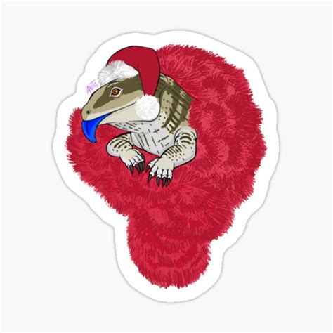 Blue Tongue Christmas Sticker By Everythingbacon Redbubble