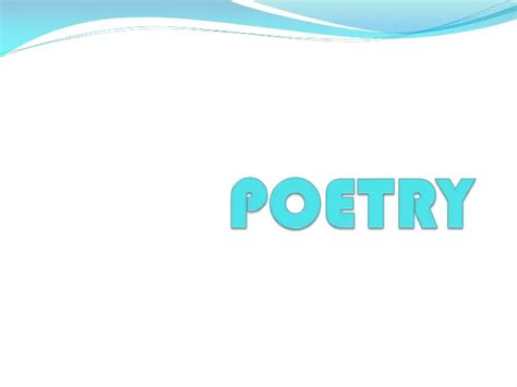 Ppt Poetry Powerpoint Presentation Free Download Id8901206