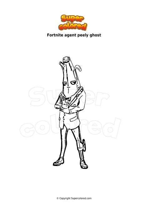 Coloring Page Fortnite Agent Peely Ghost Supercolored