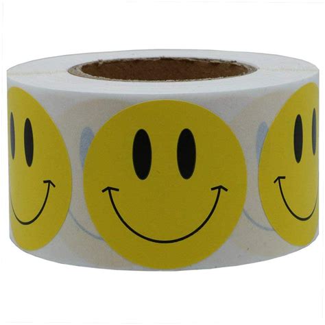 1 Inch Smiley Face Stickers Roll Happy Face Stickers Circle Dots Paper