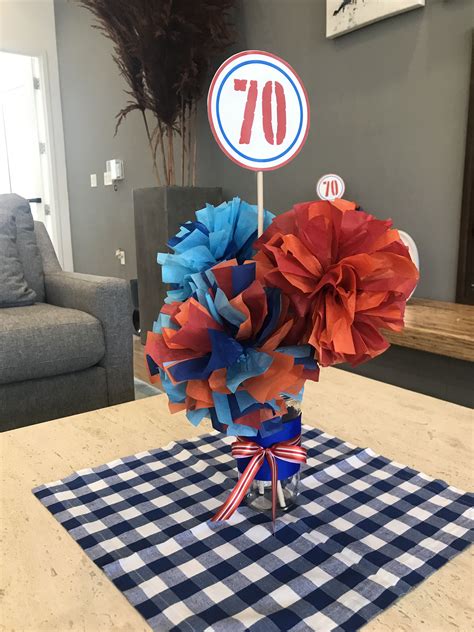 Tissue Pom Pom Centerpieces Party Decorations Birthday Party 70th