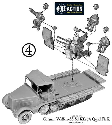 German Waffen Ss Quad Flak Construction Diagram Warlord Games