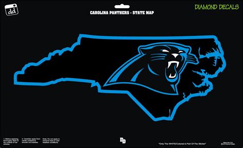 Carolina Panthers Nc Map Nfl Football Team Decal Sticker Car Truck