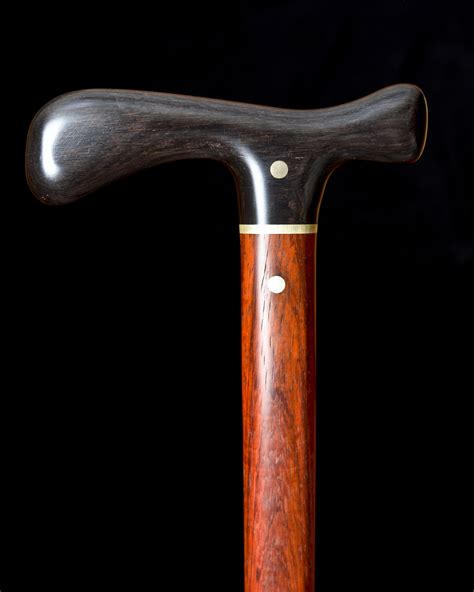 Custom Made Handmade Walking Cane In Brass With Blackwood And Padauk