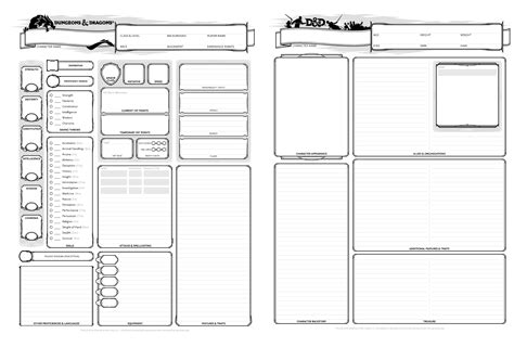 Dandd 5e Character Sheet Pdf Printable That Are Bright Russell Website
