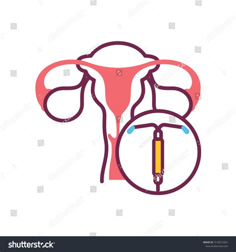 Contraceptive Spiral Color Line Icon Intrauterine Stock Vector Royalty