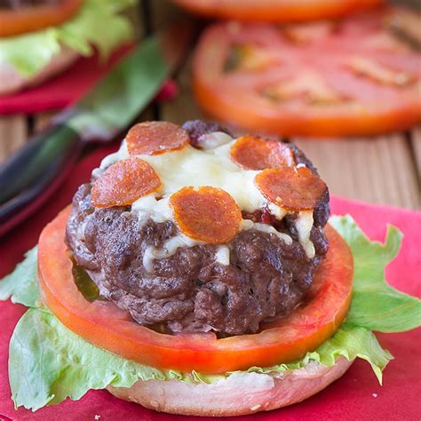 Homemade beef burger, kebab beef burgers recipe, juicy beef burger recipe. Pepperoni Pizza Burgers | Charlotte's Lively Kitchen