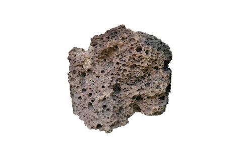 Cutout Raw Specimen Of Scoria Igneous Rock Stone Isolated On White
