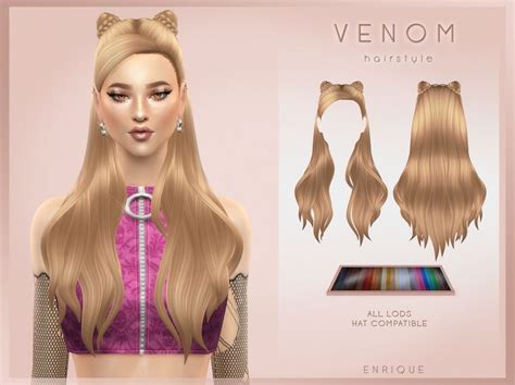 Enriques4 Venom Hairstyle Patreon Sims Hair Hairstyle Womens
