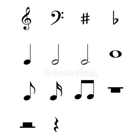 Musical Symbols And Notes Vector On White Background Stock Vector
