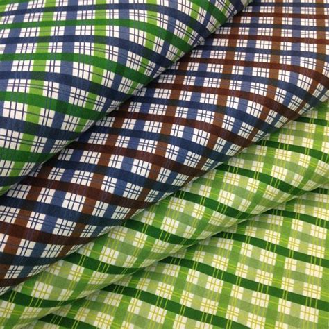 Plaid Fabric Green Blue Cotton Fabric Quilting Great Etsy Plaid