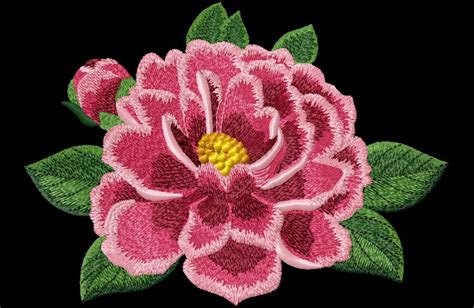 Flower Machine Embroidery Design Peony Set Floral Pattern Etsy