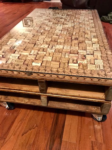 Wine And Champagne Cork Pallet Coffee Table By Jeff Wine Cork Table