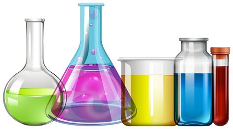 Glass Beakers With Colorful Liquid 447841 Vector Art At Vecteezy