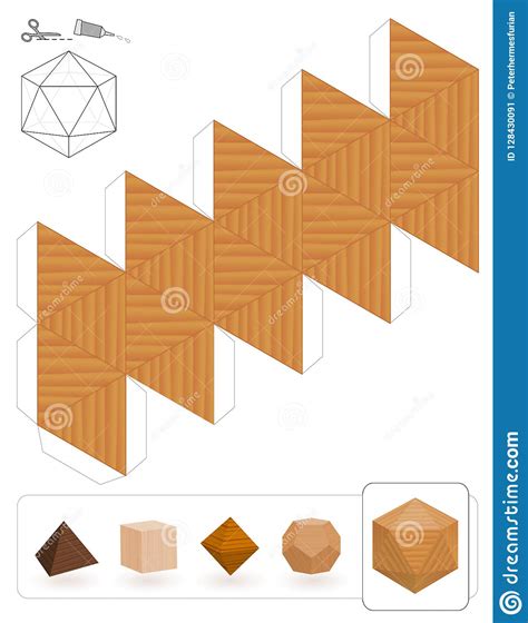 Texture En Bois D'Icosahedron Platonique De Solides Illustration de ...