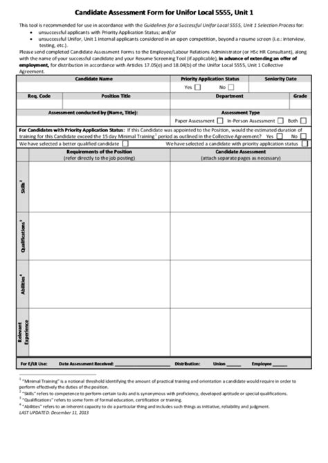 candidate evaluation form templates