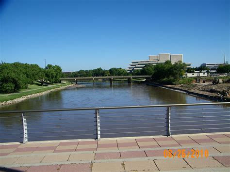 Looking At The Arkansas River Downtown Wichitaks Places Wichita