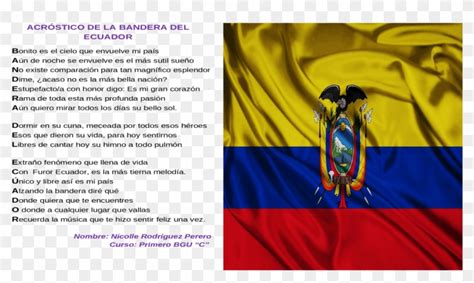 Ecuador Nacional Escudo Acrostico Con La Palabra Ecuador