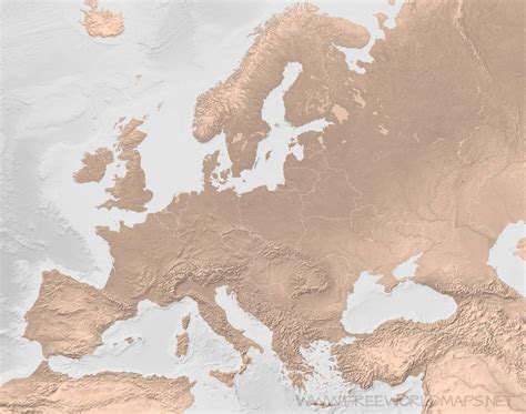 Blank Physical Map Of Western Europe