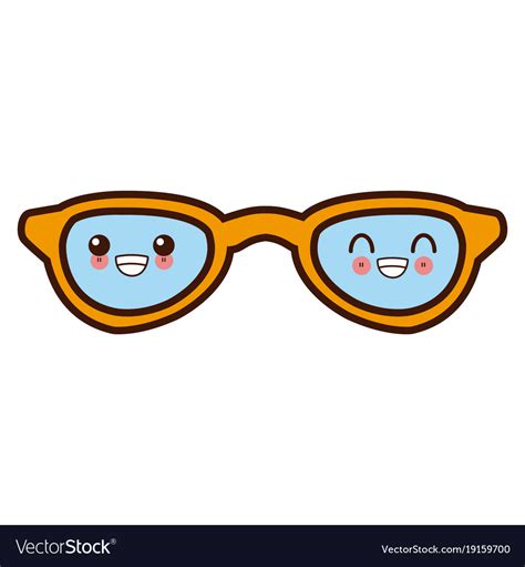 Sunglasses Fashion Lens Cute Kawaii Cartoon Vector Image