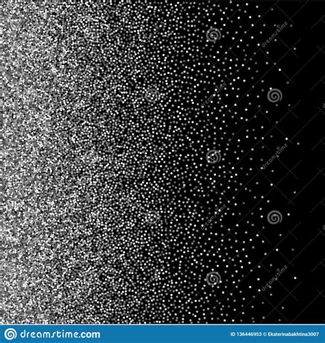 Silver Glitter Texture Border Over Black Background Abstract Silver