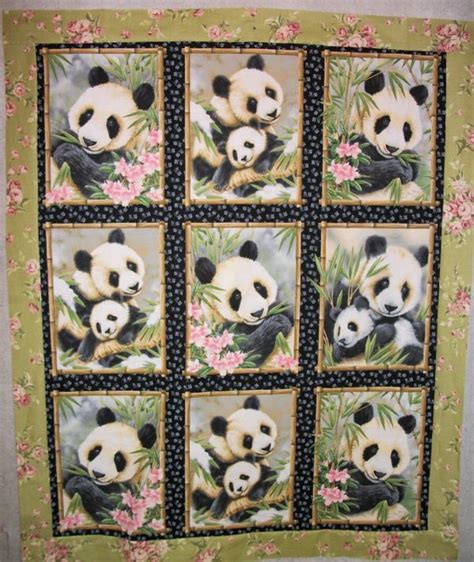 Panda Baby Quilt Just Lovely Animal Quilts Heart Quilt Handmade Quilts
