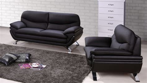 Harmony Ying Yang Contemporary Leather Living Room Sofa Set Memphis