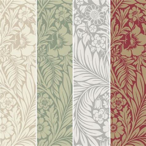 Belgravia Florence Floral Wallpaper Red Grey Natural Green Contemporary