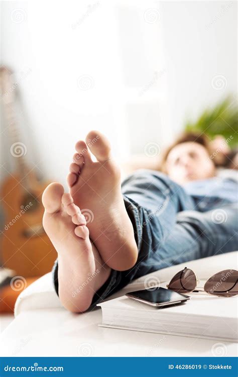 Relaxing Barefoot Stock Photo Image 46286019
