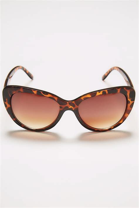 Brown Tortoiseshell Cat Eye Sunglasses With Uv Protection Yours Clothing