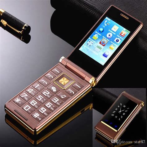 Best Original Gold Flip Dual Screen Cell Phone Metal Body