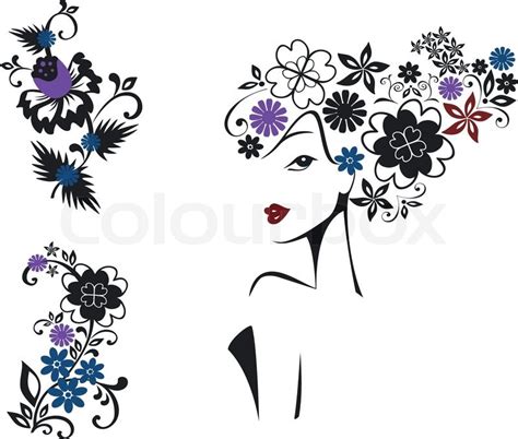 Check out our woman flowers svg selection for the very best in unique or custom, handmade pieces from our clip art & image files shops. Elegant woman with flower head and floral pattern | Stock ...