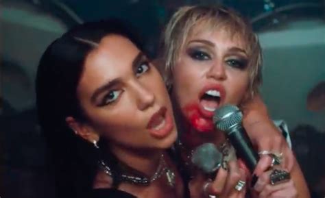 Miley Cyrus Dua Lipa Party Like Rockstars In Prisoner Music Video