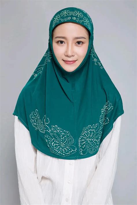 H1160 Latest Muslim Hijab With Rhinestoneswomens Headwrapmuslim Scarffast Delivery Wraps