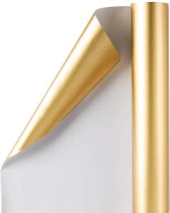 MM WILL CARE Gift Wrapping Paper Roll 20 Inch X 5 Meter Matte Gold