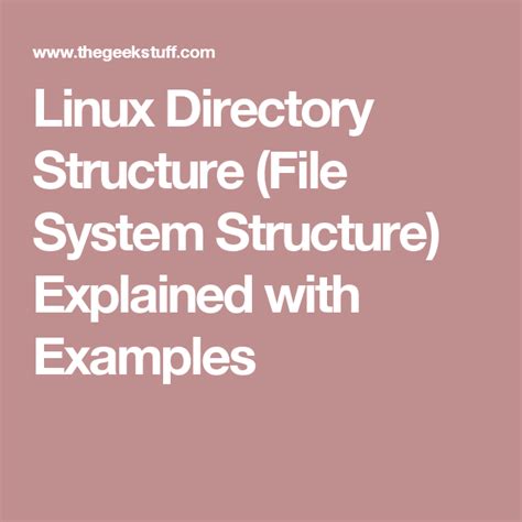 Linux Directory Structure File System Structure Explained With