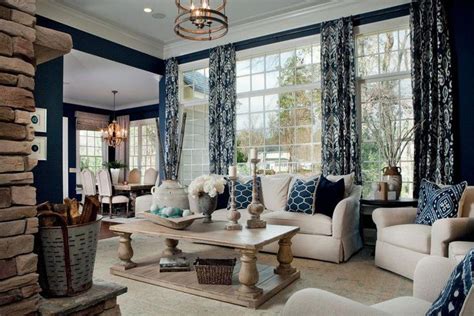 Navy Blue Living Room Decorating Ideas Beige With Blue Accents