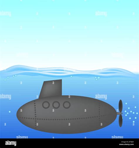 U Boot Unter Wasser Das Militärische Schiff Im Meer Stock Vektorgrafik
