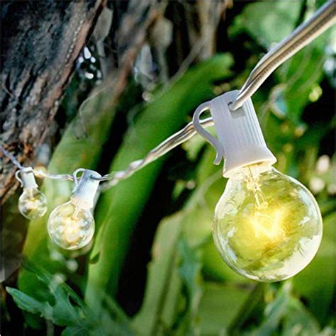 25ft String Lights G40 Outdoor Patio String Lights With 27 Clear Globe