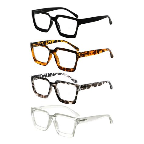 4 Pack Reading Glasses Women Oversize Frame Ladies Readers Oprah