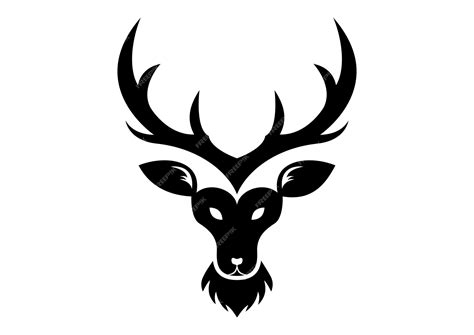 Premium Vector Deer Head Icon Black And White Vector Illustration