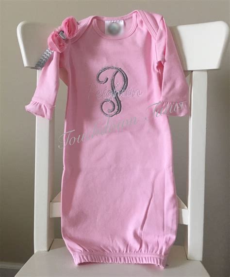 Personalized Infant Gown And Headband By Touchdowntutus On Etsy Baby