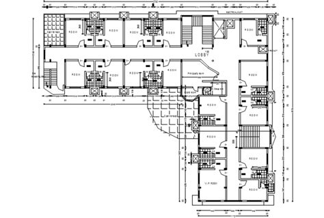 General Multi Level Hospital Building Floor Plan Cad Drawing Details