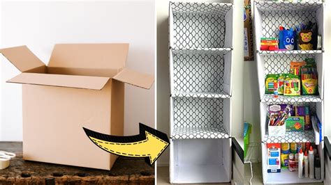 Homemade Cardboard Storage Shelves Diy